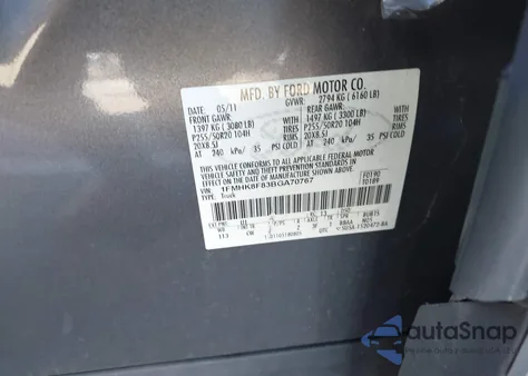 2011 Ford Explorer Limited z USA, uszkodzony, nr VIN 1FMHK8F83BGA70767